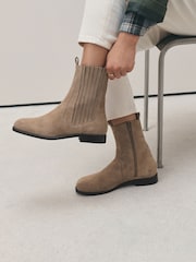 Neutral Forever Comfort® Suede Scround Toe Leather Chelsea Boots - Image 6 of 10