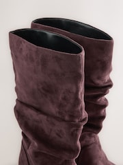 Chocolate Brown Standard fit Forever Comfort® Slouch Pointed Toe Kitten Heel Boots - Image 5 of 5