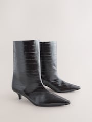 Burgundy Red Forever Comfort® Point Toe Eel Midi Boots - Image 2 of 5