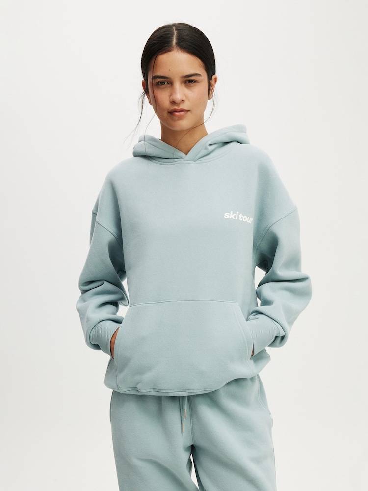 Cotton On Green Plush Premium Graphic Hoodie - Image 1 of 5