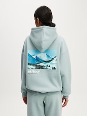 Cotton On Green Plush Premium Graphic Hoodie - Image 3 of 5