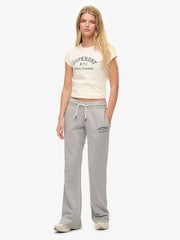 Superdry Grey Athletic Embroidered Flare Jogger - Image 1 of 8