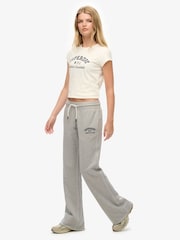 Superdry Grey Athletic Embroidered Flare Jogger - Image 2 of 8