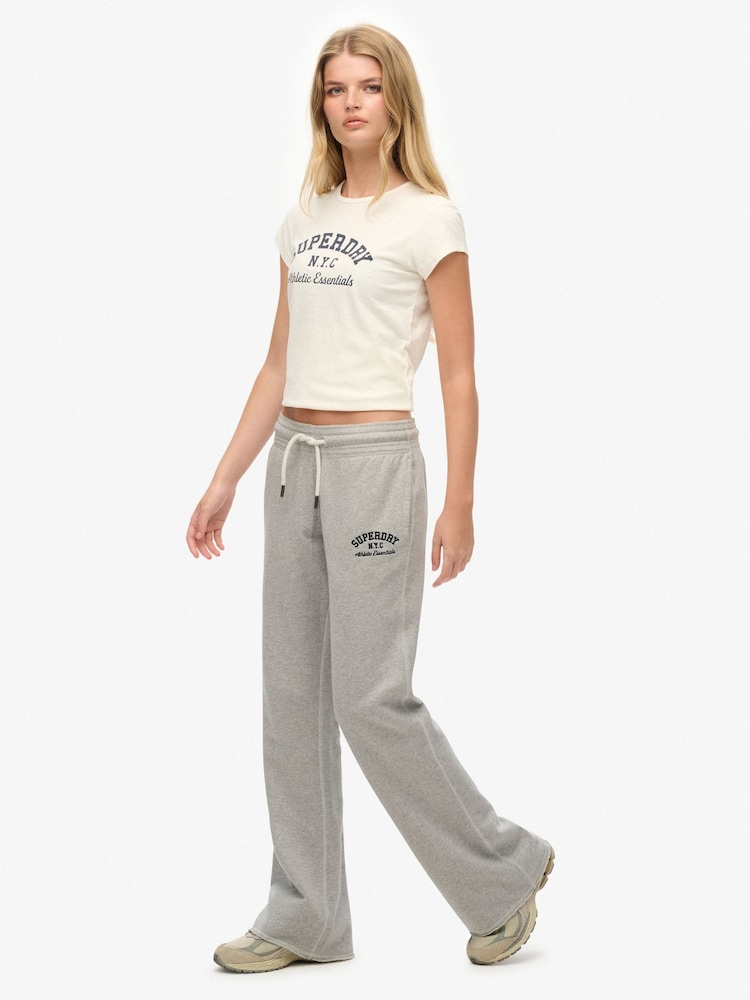 Superdry Grey Athletic Embroidered Flare Jogger - Image 2 of 8