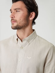 Dabīgs - Threadbare lina blend krekls ar garām piedurknēm - Attēls 4 no 4