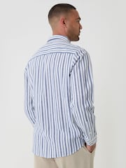Threadbare Light Blue Stripe Linen Long Sleeve Shirt - Image 2 of 4