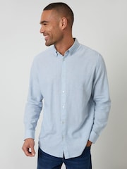 Debeszils - Threadbare lina blend krekls ar garām piedurknēm - Attēls 1 no 4