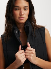 Cotton On Black Mother Puffer Quilted Gilet - Image 4 of 4