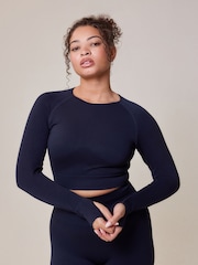 LOVALL Blue Sculpt Seamless Long Sleeve Top - Image 1 of 6
