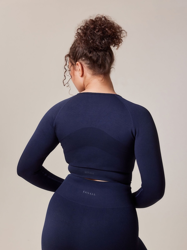 LOVALL Blue Sculpt Seamless Long Sleeve Top - Image 2 of 6