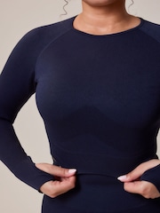 LOVALL Blue Sculpt Seamless Long Sleeve Top - Image 3 of 6