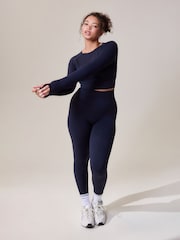 LOVALL Blue Sculpt Seamless Long Sleeve Top - Image 4 of 6