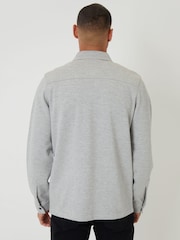 Threadbare Grey Pique Popper Fastening Shacket - Image 2 of 4