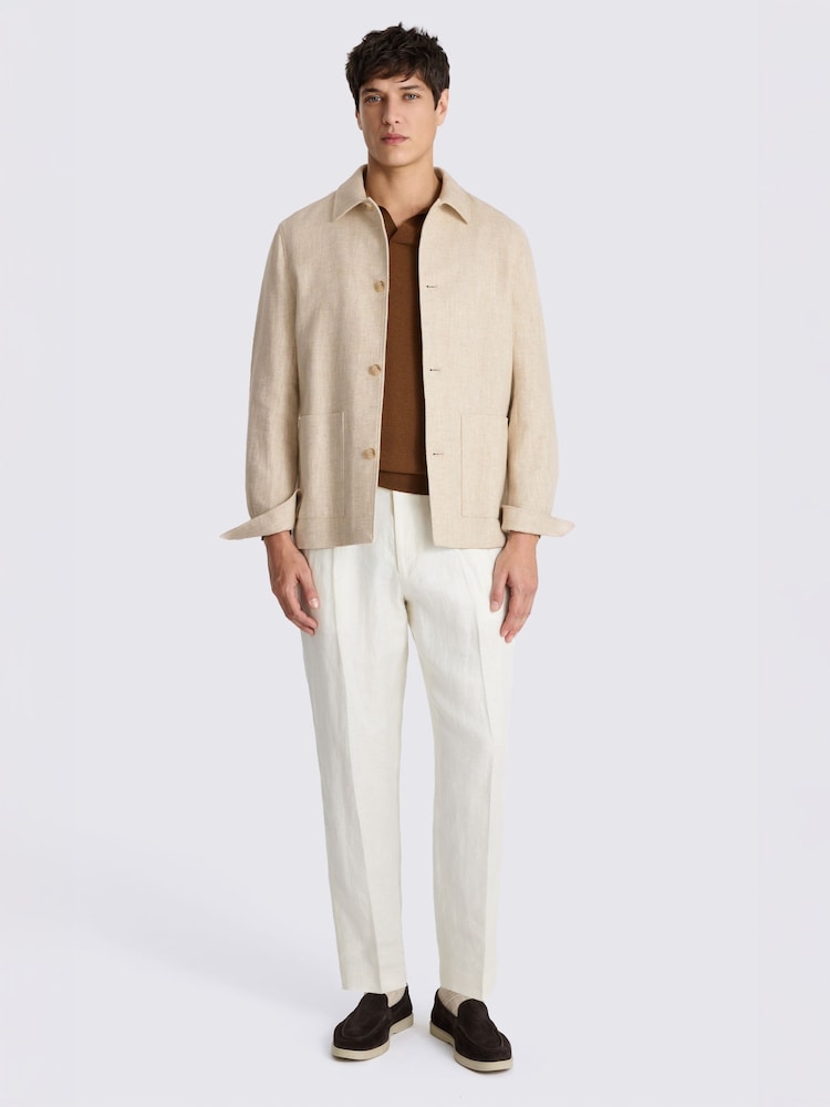 MOSS Natural Twill Linen Shacket - Image 2 of 4