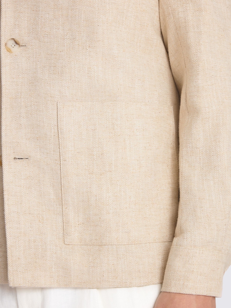 MOSS Natural Twill Linen Shacket - Image 4 of 4