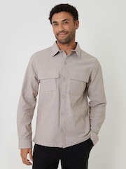 Threadbare Brown Linen Blend Lightweight Shacket - Image 5 of 5