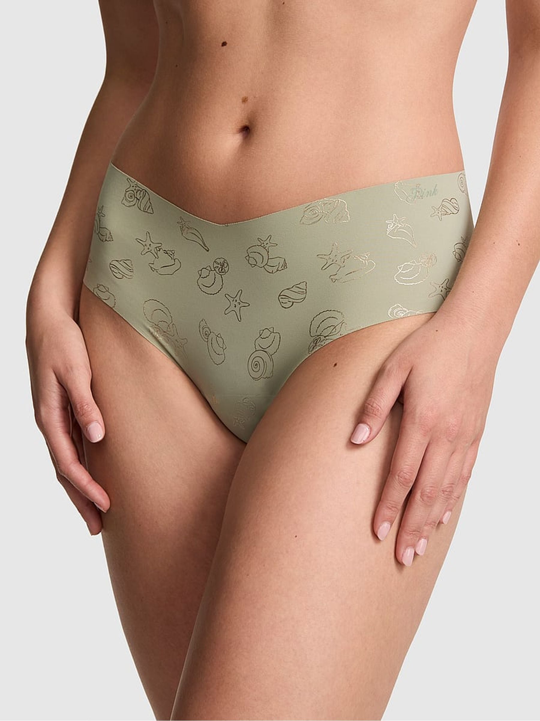 Victoria's Secret PINK Green Shells Cheeky No Show Knickers