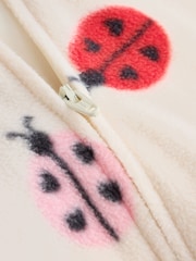 Pink/Cream Ladybird Micro Fleece Two Way Zip Baby Sleepsuits 2 Pack - Image 12 of 13