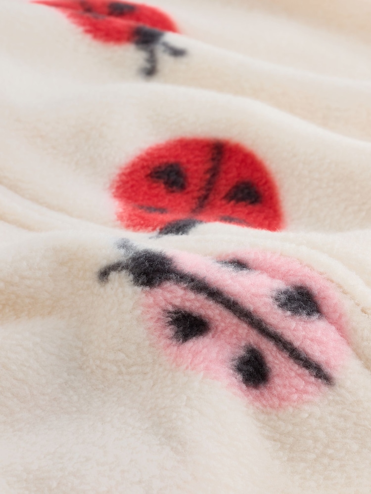 Pink/Cream Ladybird Micro Fleece Two Way Zip Baby Sleepsuits 2 Pack - Image 13 of 13 Pink/Cream Ladybird Micro Fleece Two Way Zip Baby Sleepsuits 2 Pack - Image 13 of 13