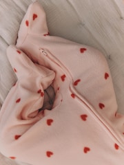 Rozo/krem boja bubamara - Mikro runo Dvosmerni rar bebe Sleepsuits 2 paket - Slika 4 od 5
