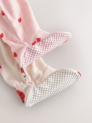 Rozo/krem boja bubamara - Mikro runo Dvosmerni rar bebe Sleepsuits 2 paket - Slika 5 od 5