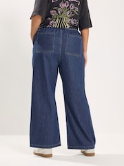 Yours Curve Navy Wide Leg Jeans - Image 2 of 5