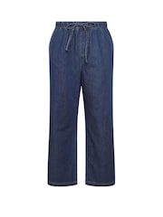 Yours Curve Navy Wide Leg Jeans - Image 5 of 5