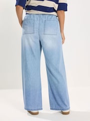 Yours Curve Blue Wide Leg Jeans - Image 3 of 5