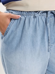 Yours Curve Blue Wide Leg Jeans - Image 4 of 5