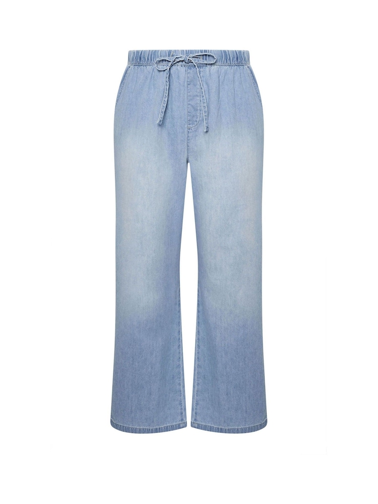 Yours Curve Blue Wide Leg Jeans - Image 5 of 5 Yours Curve Blue Wide Leg Jeans - Image 5 of 5