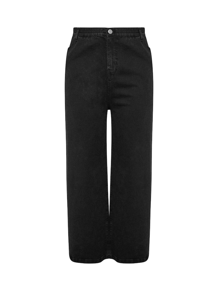Yours Curve Black Wide Leg Puddle Jeans - Image 5 of 5 Yours Curve Black Wide Leg Puddle Jeans - Image 5 of 5