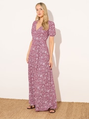 Long Tall Sally Red Floral Wrap Maxi Dress - Image 2 of 5