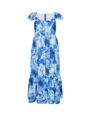 כחול  - Yours Curve London Smock Tiered Dress - תמונה 1 מתוך 1