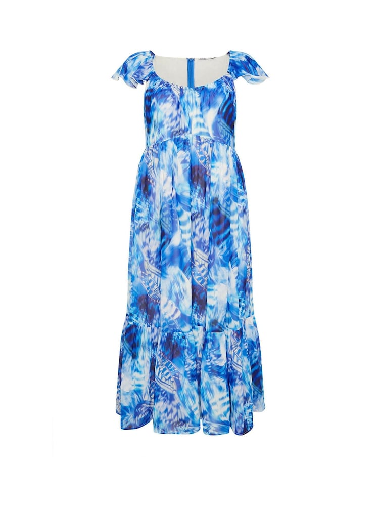 כחול  - Yours Curve London Smock Tiered Dress - תמונה 1 מתוך 1