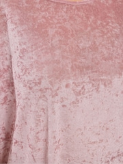 Yours Curve Pink Velour Drop Sleeve Top - Image 4 of 6