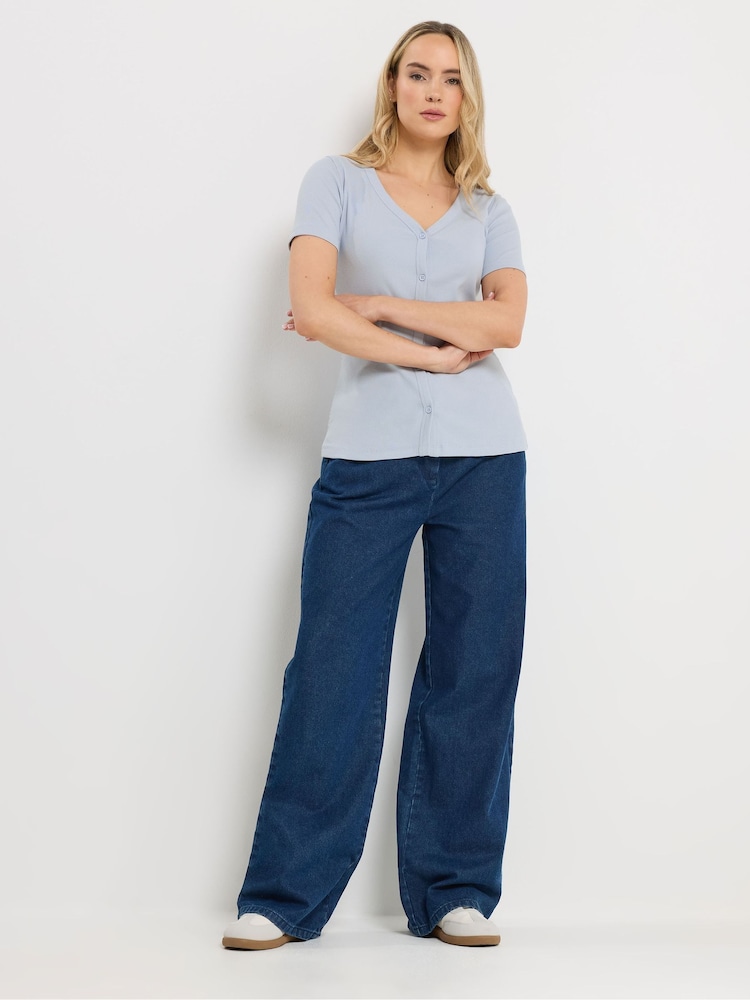 Long Blue Button Through T-Shirt - Image 2 of 5