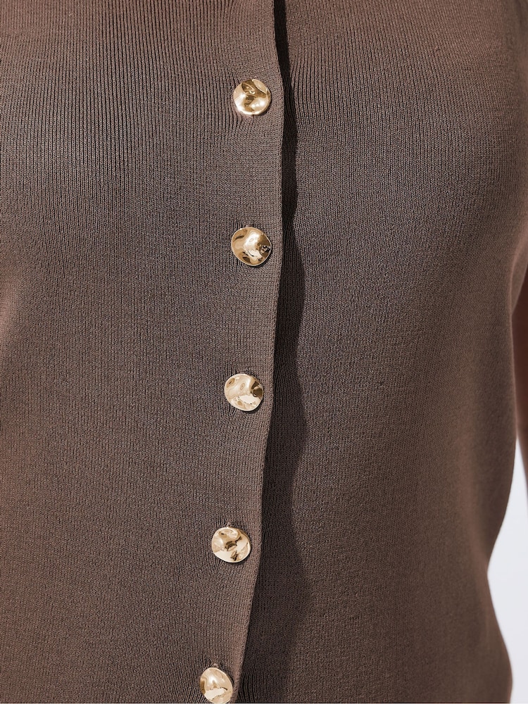 Yours Curve Brown Limited Knitted Waistcoat - Image 6 of 6