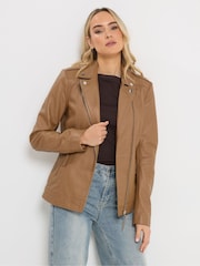 Long Tall Sally Brown Premium Leather Jacket - Image 1 of 5