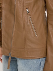 Long Tall Sally Brown Premium Leather Jacket - Image 4 of 5