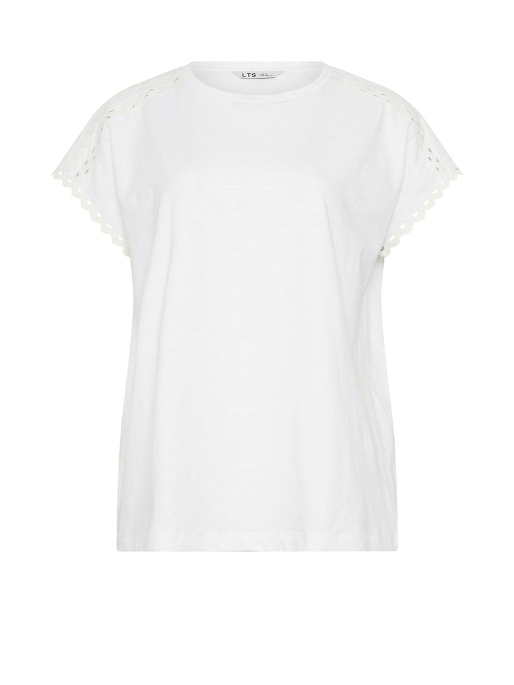 Long White Rickrack Trim T-Shirt - Image 3 of 3 Long White Rickrack Trim T-Shirt - Image 3 of 3