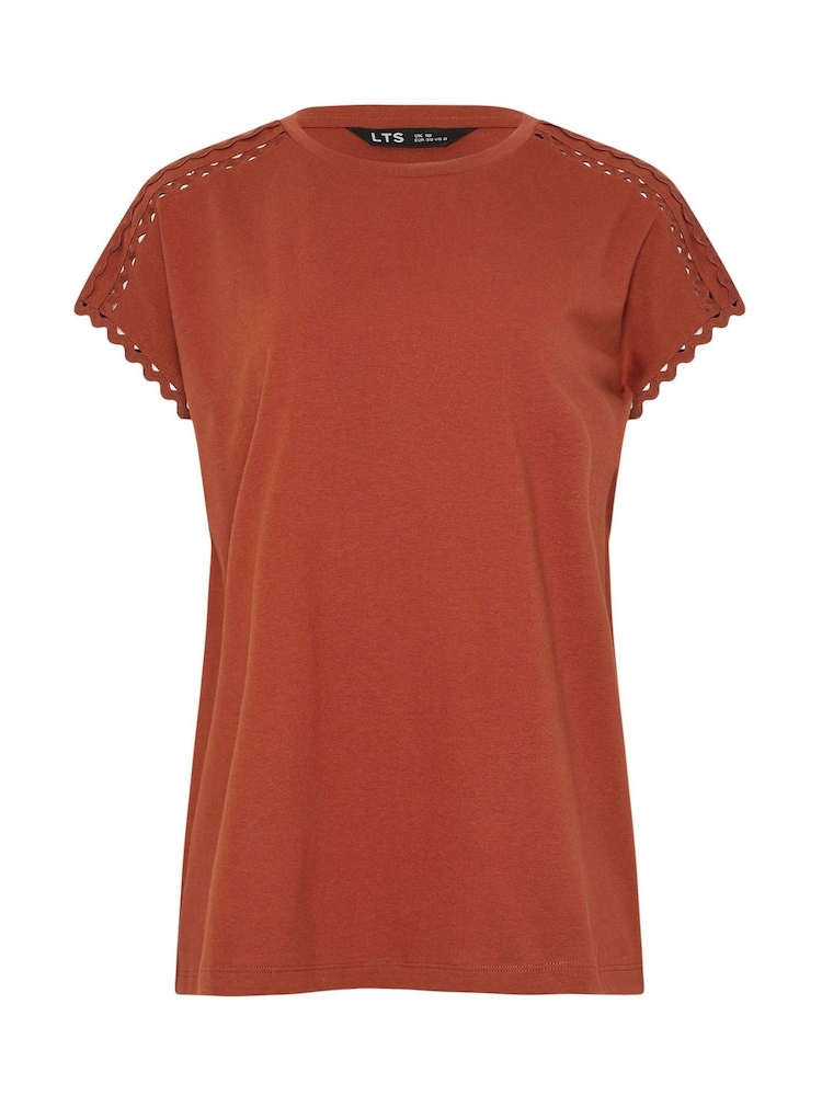 Long Brown Rickrack Trim T-Shirt - Image 5 of 5