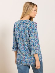 M&Co Blue Long Sleeve Pintuck Blouse - Image 2 of 5