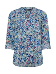 M&Co Blue Long Sleeve Pintuck Blouse - Image 5 of 5