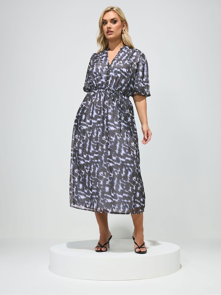 Yours Curve Blue Floral London Shirt Dress - Image 2 of 5