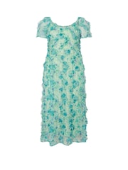 Yours Curve Green London Ruffle Maxi Dress - Image 5 of 5