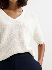 Phase Eight Cream Amira Texture Jumper - Image 5 of 6