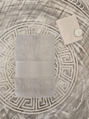 Casa Lusso 4 Piece Silver Cloud Charm Hotel Micro Modal and Turkish Cotton Towel Set - Image 2 of 5