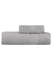 Casa Lusso 4 Piece Silver Cloud Charm Hotel Micro Modal and Turkish Cotton Towel Set - Image 4 of 5