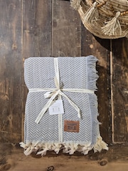 Casa Lusso Boone Turkish Cotton Fringed Throw - Bild 1 von 5