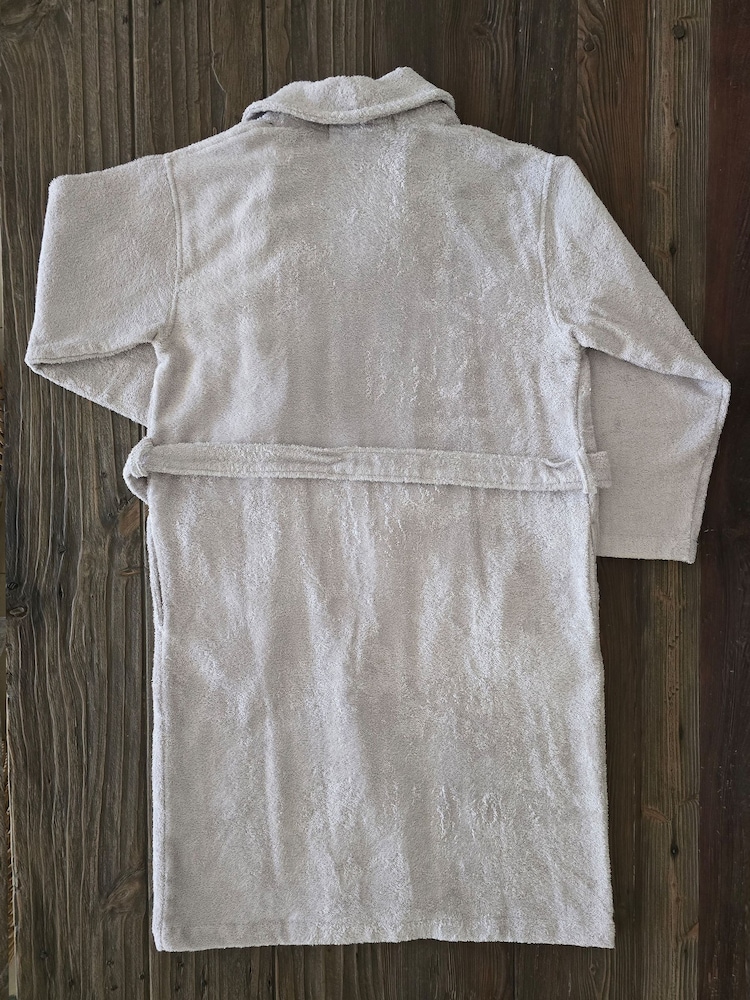 Casa Lusso Silver Cloud Charm Hotel Micro Modal and Turkish Cotton Shawl Collar Bathrobe - Image 2 of 5